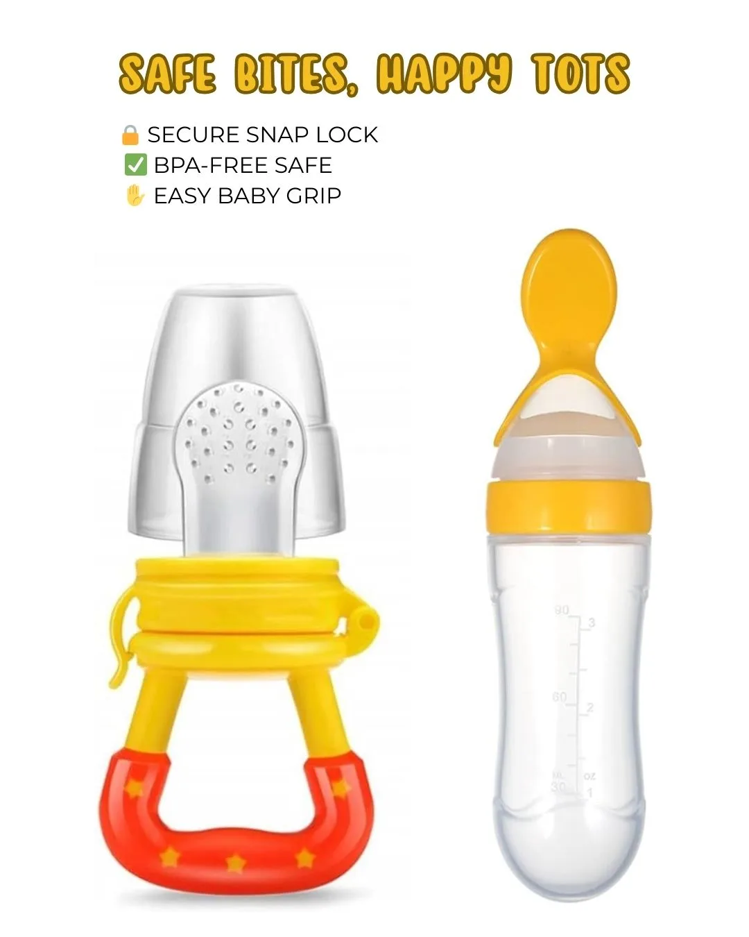 Instant Heat Access (18) 𝐅𝐫𝐞𝐬𝐡 𝐅𝐨𝐨𝐝 𝐁𝐚𝐛𝐲 𝐅𝐞𝐞𝐝𝐞𝐫 𝐒𝐩𝐨𝐨𝐧 (𝐰𝐢𝐭𝐡 𝐒𝐧𝐚𝐩 𝐋𝐨𝐜𝐤 & 𝐖𝐢𝐝𝐞 𝐇𝐚𝐧𝐝𝐥𝐞) - Image 1