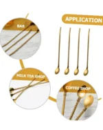 𝐒𝐭𝐚𝐢𝐧𝐥𝐞𝐬𝐬 𝐒𝐭𝐫𝐚𝐰 𝐒𝐩𝐨𝐨𝐧 𝐒𝐞𝐭 (6-Piece with Brush) - Image 4