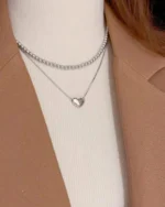 pearl and heart duo pendant - Image 3