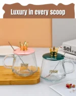 𝐆𝐨𝐥𝐝𝐞𝐧 𝐂𝐫𝐨𝐰𝐧 𝐒𝐮𝐠𝐚𝐫 𝐏𝐨𝐭 (with lid and spoon)