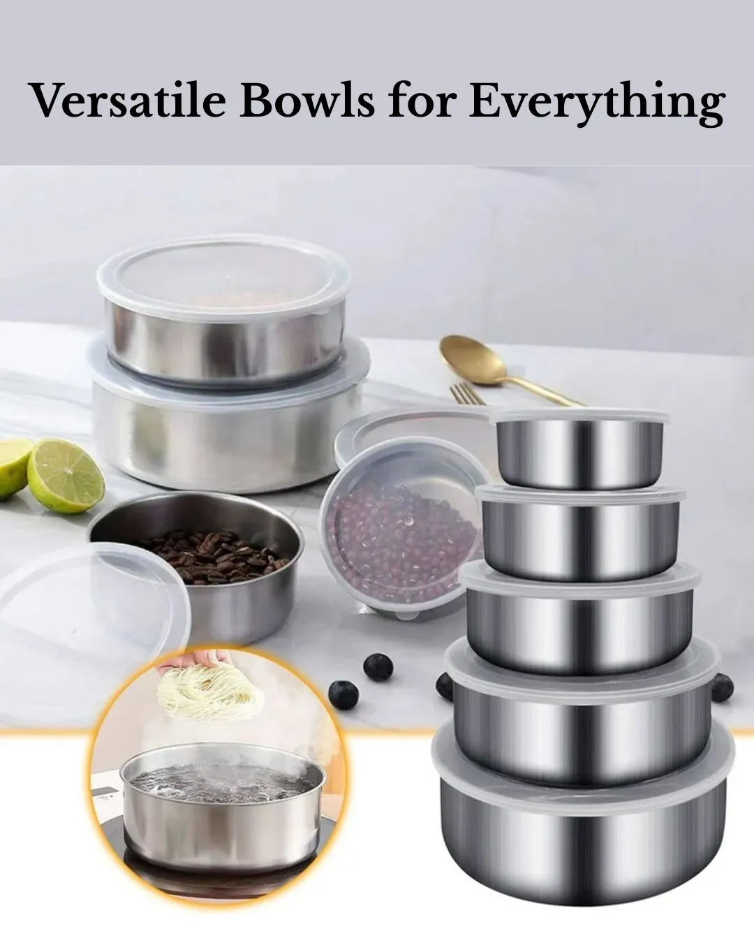 Instant Heat Access 𝐌𝐮𝐥𝐭𝐢-𝐏𝐮𝐫𝐩𝐨𝐬𝐞 𝐊𝐢𝐭𝐜𝐡𝐞𝐧 𝐁𝐨𝐰𝐥 𝐒𝐞𝐭 𝐎𝐟 𝟓 - Image 1